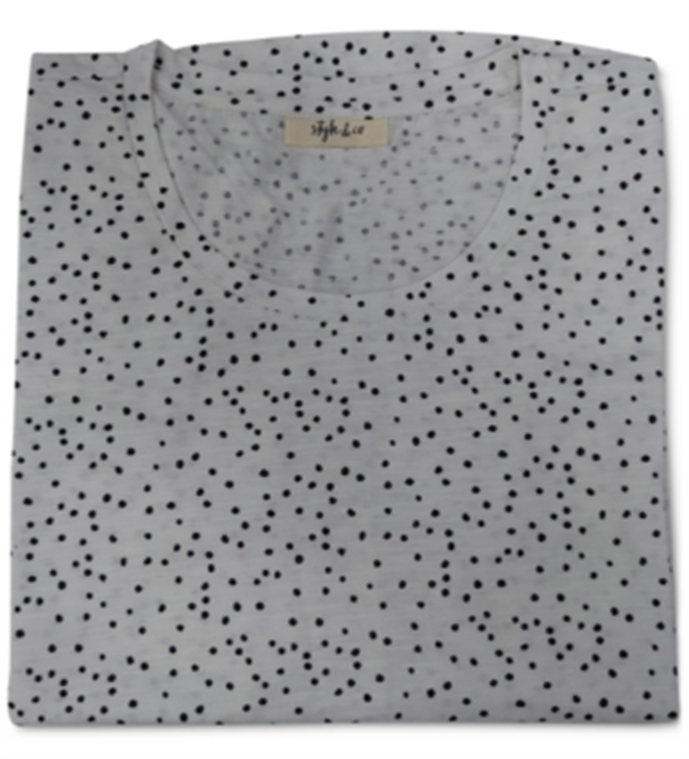 Style & Co Women's Cotton Printed T-Shirt  White Size Small