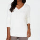 Karen Scott Women's Basket-Stitch Sweater  Winter  White Size Small