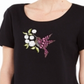 Karen Scott Women's Cotton Hummingbird T-Shirt  Black Size XL