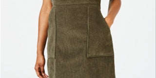 Common Stitch Womens Green Sleeveless Square Neck Above The Knee Sheath Dress Size Large