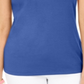 Karen Scott Women's Cotton Embellished-Neck Top  Blue Size Large