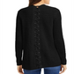INC Women's Lace-Back Completer Sweater  Black Size Small