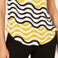 Alfani Women's Patterned Short Sleeve Jewel Neck Top Yellow Size PM