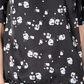 Alfani Women's  Floral-Print Satin Smocked-Shoulder Top  - Black Modern Ditsy Size Small