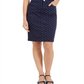 Charter Club Women's  Polka-Dot Denim Skirt  Navy Size 10