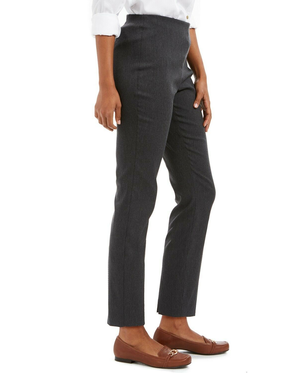 Charter Club Women's  Chelsea Tummy Control Skinny-Leg Ankle Pants  Gray Size 8