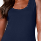 Karen Scott Women's Cotton Studded Tank Top  - Intrepid Blue Size Medium
