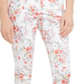 Charter Club Women's Floral Printed Bristol Capri Jeans  White Size 4 -