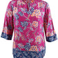 Charter Club Women'S Petite Double-Floral Printed Tunic  Moroccan Pink Combo Size Petite L
