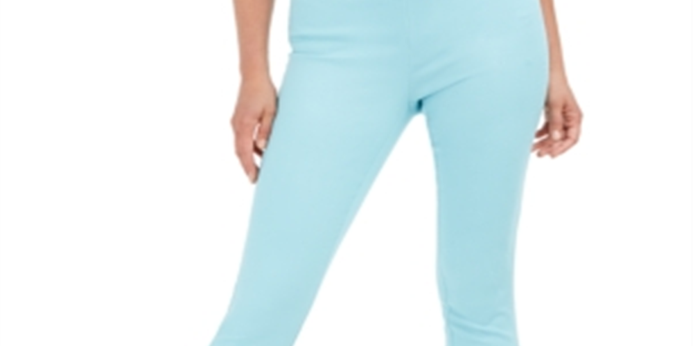 Charter Club Women's Chelsea Twill Tummy-Control Cropped Pants  Blue Size 18