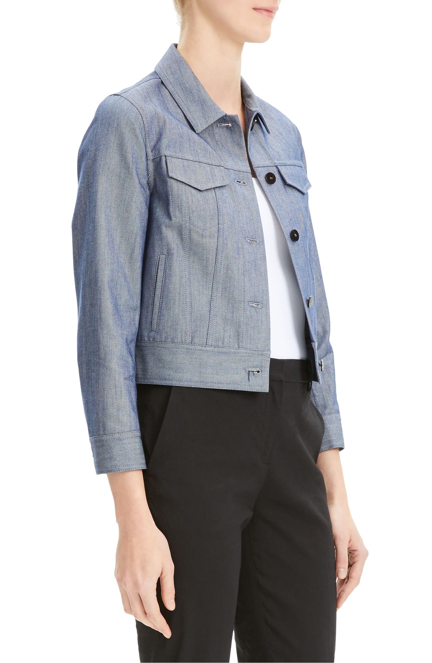 Theory Women's Shrunken Fit Denim Jacket Blue Size Small