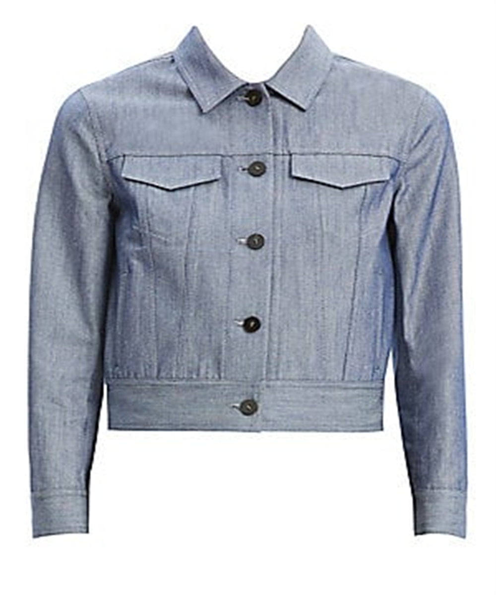 Theory Women's Shrunken Fit Denim Jacket Blue Size Small