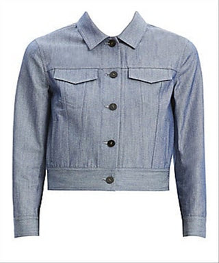 Theory Women's Shrunken Fit Denim Jacket Blue Size Small