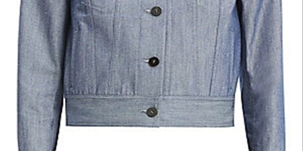 Theory Women's Shrunken Fit Denim Jacket Blue Size Small