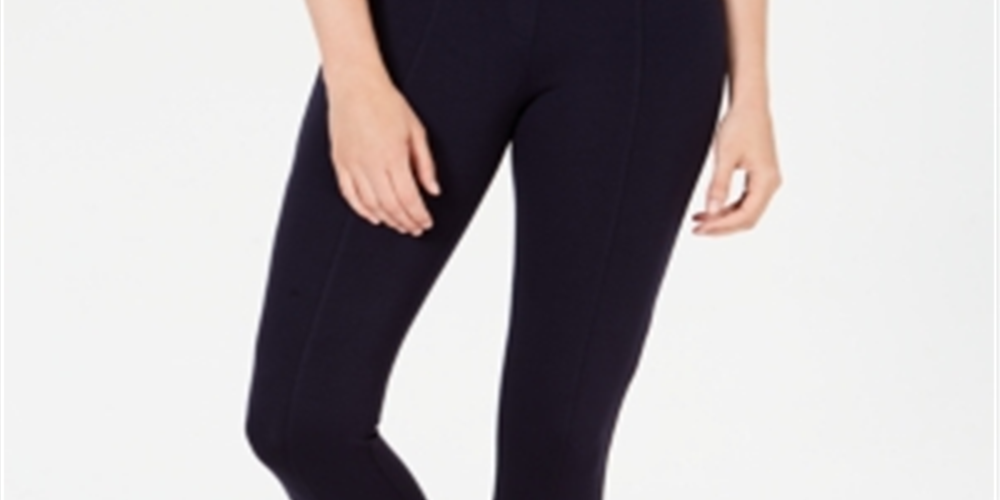 Style & Co Women's Curvy Seamed Ponte-Knit Leggings  Blue Size Small