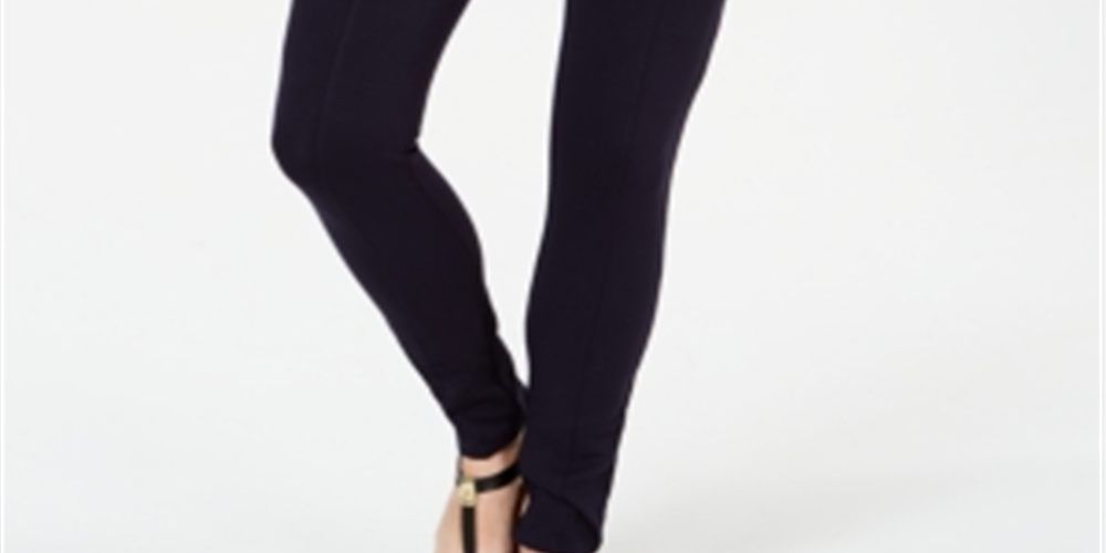 Style & Co Women's Curvy Seamed Ponte-Knit Leggings  Blue Size Small