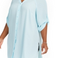 Alfani Women's Plus Size Long Tunic Shirt Oasis Blue 3X