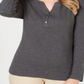 Karen Scott Women's Henley Top  Black Size Large