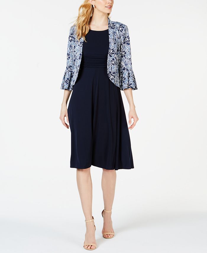 Jessica Howard Petite Printed Jacket Various Blue Size 14 P