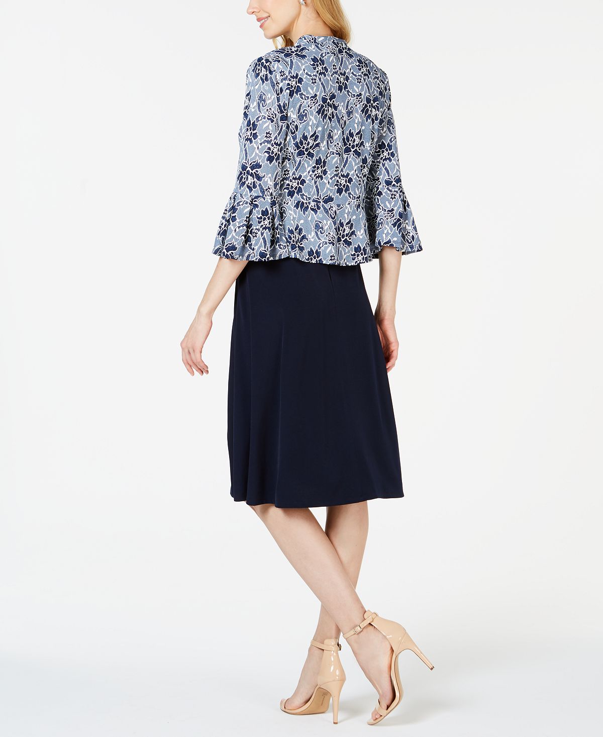 Jessica Howard Petite Printed Jacket Various Blue Size 14 P