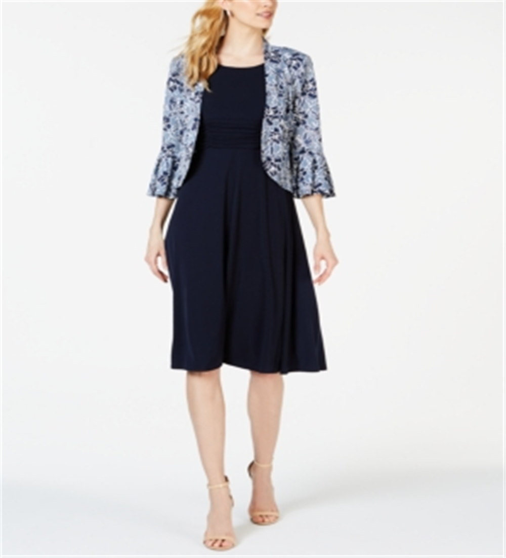 Jessica Howard Petite Printed Jacket Various Blue Size 14 P