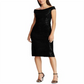 Ralph Lauren Women's Sequined Cap Sleeve Boat Neck MIDI Sheath Cocktail Dress Black Size 0