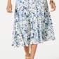 JM Collection Women's Blouse Medium Textured Abstract Print  Blue Size Medium
