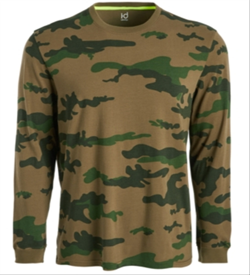 ID Ideology Men's Exploded Camo Long-Sleeve T-Shirt  Green Size Small