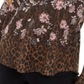 Style & Co Women's Mixed-Print Long-Sleeve Top Brown Size XS
