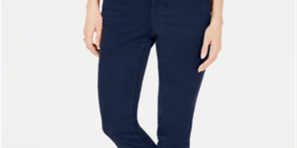 Style & Co. Women's Petites Corduroy Tummy Slimming Slim Leg Jeans Blue Size 14 P