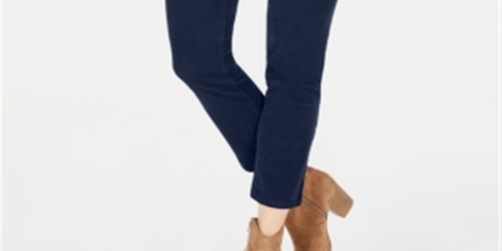Style & Co. Women's Petites Corduroy Tummy Slimming Slim Leg Jeans Blue Size 14 P