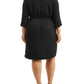LOVE SQUARED Women's 3/4 Sleeve Knee Length Shirt Dress Black Size 1X