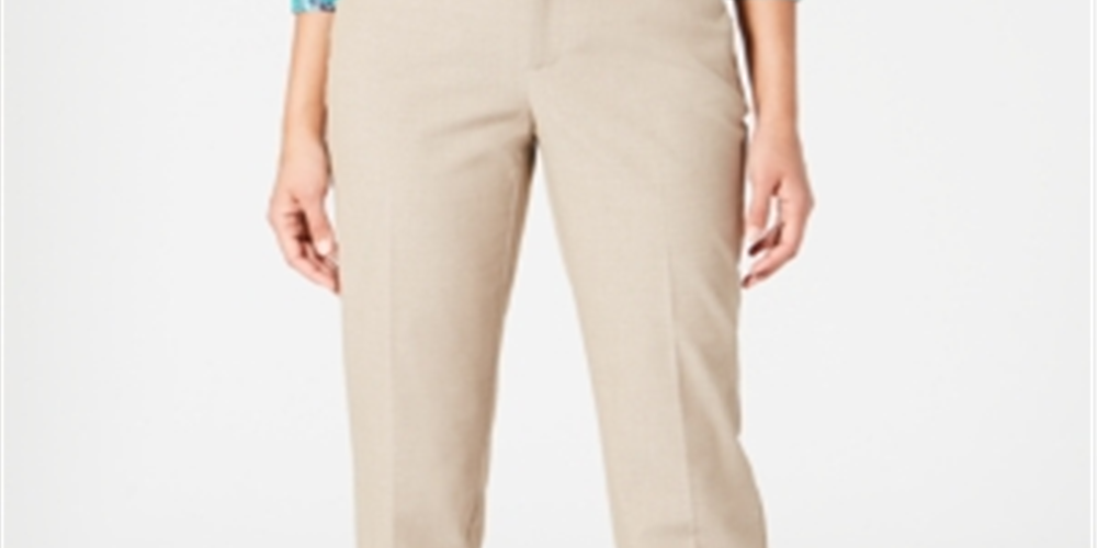 Charter Club Women's Petite Slim-Leg Ankle Pants  Beige Size 8 P