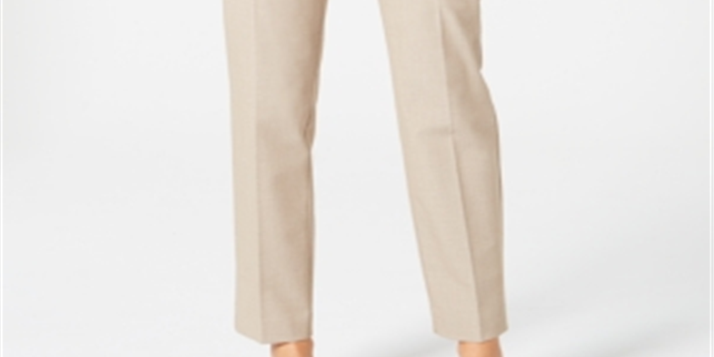Charter Club Women's Petite Slim-Leg Ankle Pants  Beige Size 8 P