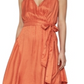BCBGMaxazria Women's Satin Handkerchief Hem Wrap Dress Orange Size M