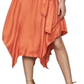 BCBGMaxazria Women's Satin Handkerchief Hem Wrap Dress Orange Size M