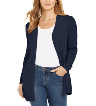 Charter Club Women's Open-Front Curved-Hem Complete Intrepid Blue Size PM