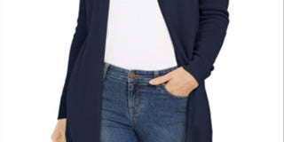 Charter Club Women's Open-Front Curved-Hem Complete Intrepid Blue Size PM