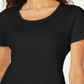 Karen Scott Women's Petite Cotton Scoop-Neck Top Deep Black Size  PL