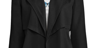 Bar III Women's  Open-Front Trench Jacket  Black Size M -