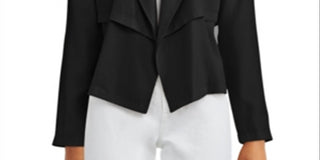 Bar III Women's  Open-Front Trench Jacket  Black Size M -