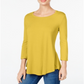 JM Collection Women's Scoop-Neck Top in Regular and Petite  Yellow Size XS