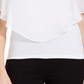 JM Collection Women's  Petite Overlay Top Bright White Size PS