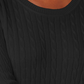 KAREN SCOTT Women's  Ribbed Long Sleeve Scoop Neck Sweater Petites Black Size Petite S