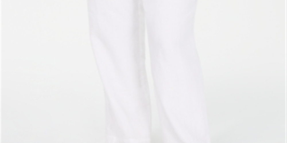 Charter Club Women's  Plus Size Linen Straight-Leg P Bright White Size 0X