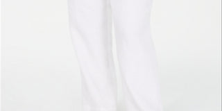 Charter Club Women's  Plus Size Linen Straight-Leg P Bright White Size 0X