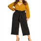 City Chic Women's Trendy Plus Size Tie-Waist Pant Black 24W