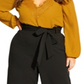 City Chic Women's Trendy Plus Size Tie-Waist Pant Black 24W