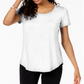 JM Collection Women's Solid T-Shirt  Amethyst White Size L
