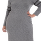 NY Collection Women's Plus Sweaterdress MIDI Striped - Eyvia Gray Size 1X